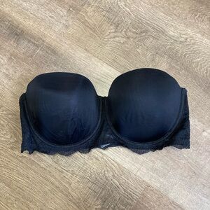 Calvin Klein Black Strapless Underwired Bra Size 38D